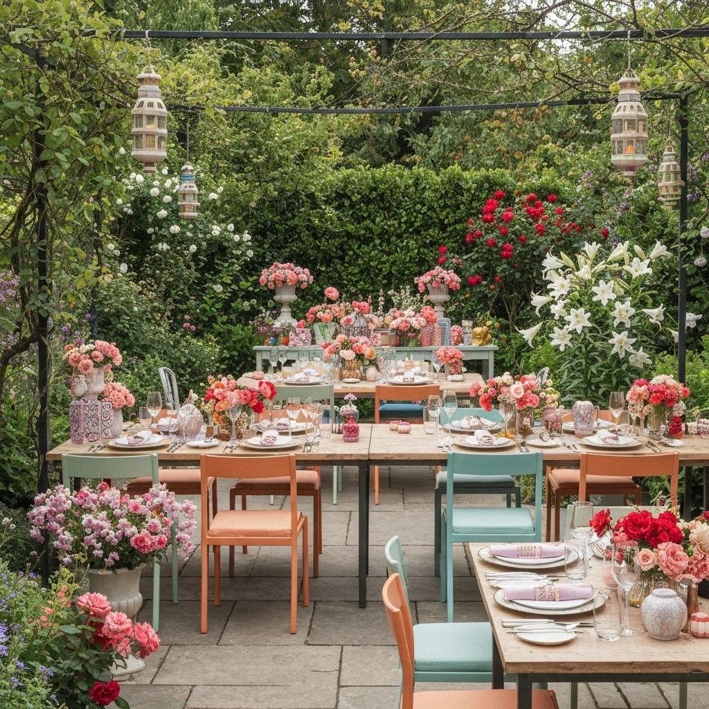 Beautiful summer garden party setup